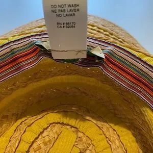 Bettina Yellow Trim Straw Summer Hat Bettina | Accessories | Bettina Yellow Trim Straw Summer Hat  main image 2